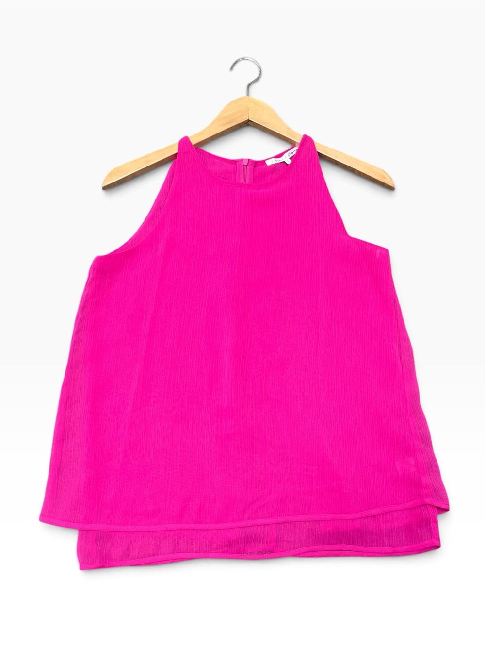 🖤 NWOT Vibrant Violet + Claire Hot Pink Split-Back Blouse Size Small